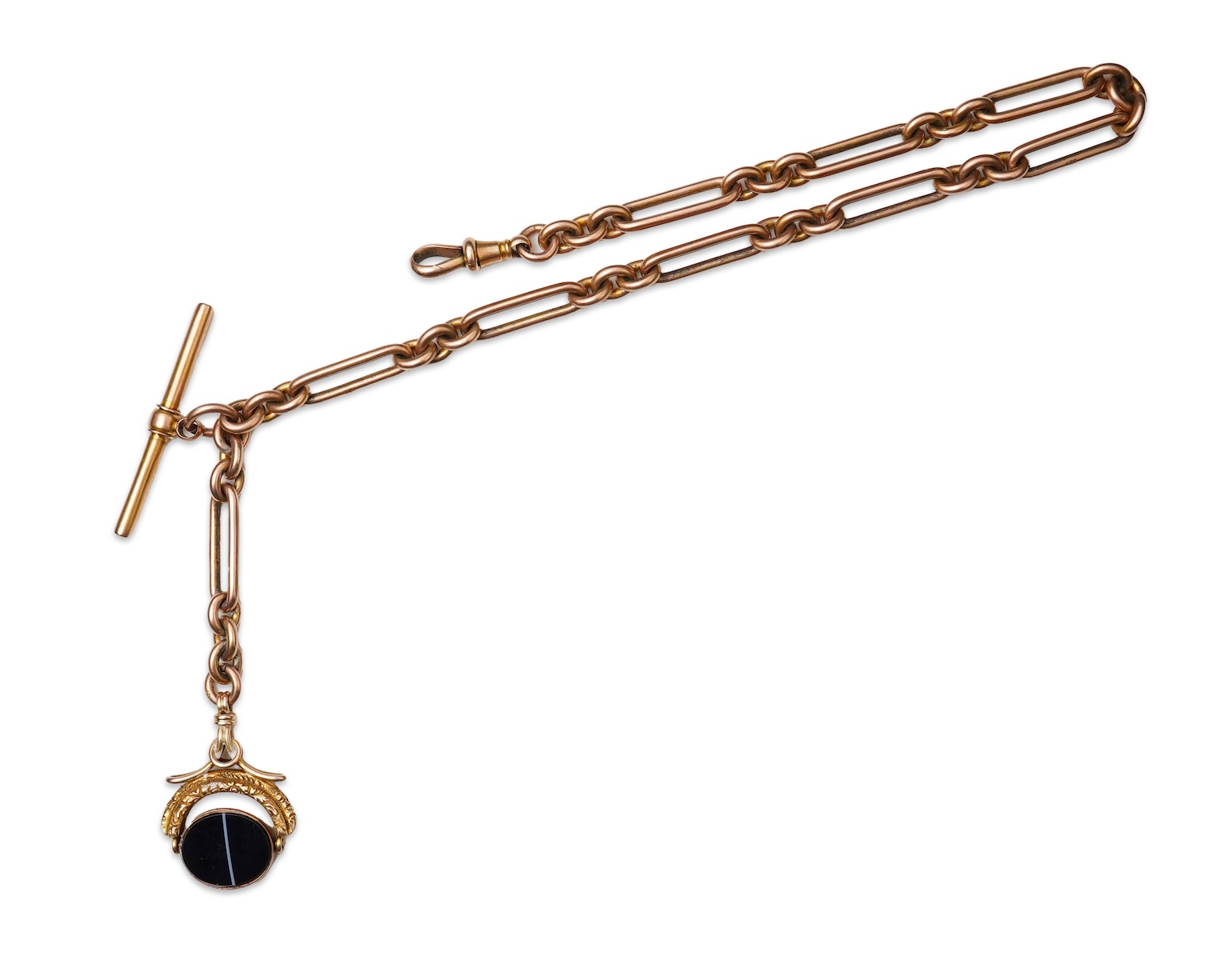 A Victorian gold chain and fob seal